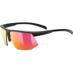 Okulary rowerowe Uvex Aerios black matt red-widok pod kątem