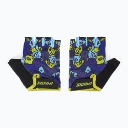 Rękawiczki rowerowe dziecięce Silvini Locri blue/neon - widok z przodu
