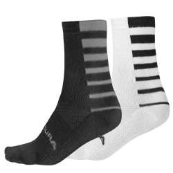 Skarpetki Endura Coolmax Stripe 2 pary Czarne/Białe-widok na skarpetki z kompletu czarne i białe