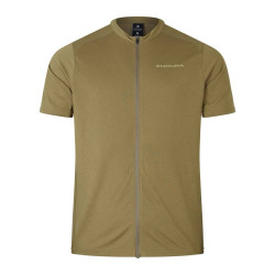 Koszulka Endura Loop S/S Zipped ciemno zielona - widok z przodu