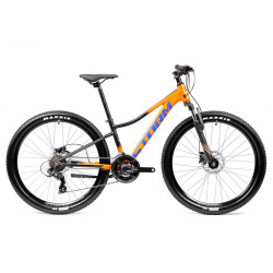 Rower górski Storm Racer 2.0 pomarańczowo-czarny-widok z boku.