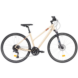 Rower crossowy M_Bike CRS 100-D beżowy - widok od boku