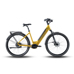Rower elektryczny Neon GLOW French Mustard-widok z boku.